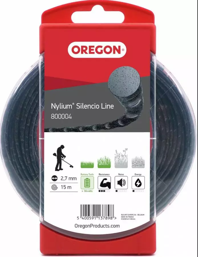 Siima nylium silencio line 15 m 2,7 mm, oregon - Trimmerin siimat - 503-800004ORE - 1