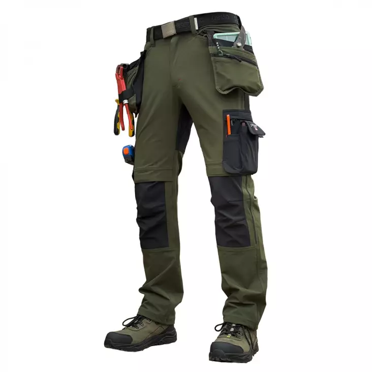 Työhousut riipputaskuilla nexus stretch, tumman vihreä c54, pesso - Työhousut - 503-KD185-OG-C54PE - 1