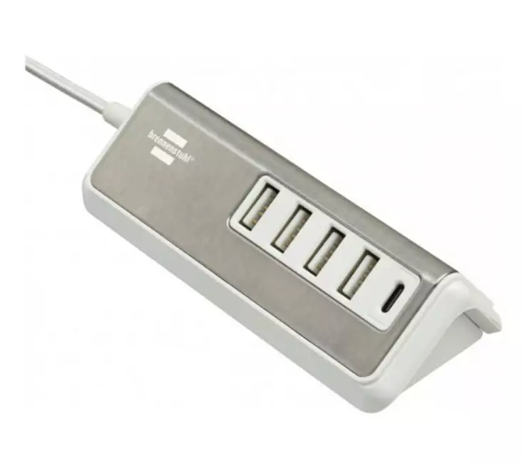 Usb multi charger with 1.5m textile cable 4x usb + 1x usb c, brennenstuhl - Valaisintarvikkeet - 503-1508230BRE - 1