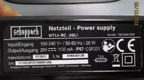 Virtalähde nt-rc-20li xxl900, scheppach - Robottiruohonleikkurin virtalähteet - 503-7913001707SCHE - 1