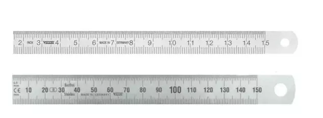 Stainless steel rule 1500mm x18x0,5mm b din 2004/22/ecii, vögel - Mittaviivaimet - 503-1012020150VOG - 1