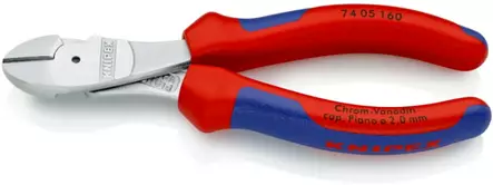 High leverage diagonal cutter chrome plated 160mm, knipex - Sivuleikkurit - 503-7405160KNI - 1