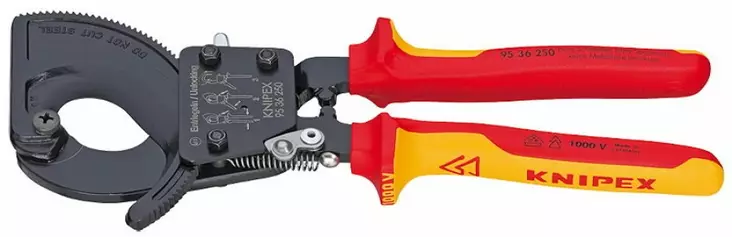 Cable cutters 6-32mm 250mm vde, knipex - Vaijeri- ja kaapelileikkurit - 503-9536250KNI - 1