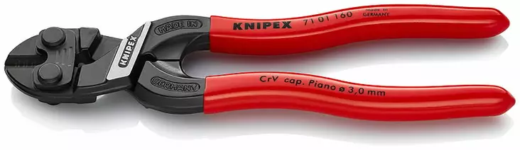 Compact bolt cutters 160mm, knipex - Voimapihdit ja pulttisakset - 503-7101160KNI - 1