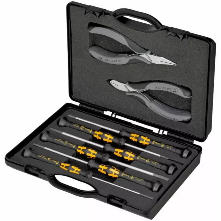 Esd case for electronics pliers with tools, knipex - Pihtisarjat - 503-002018ESDKNI - 1