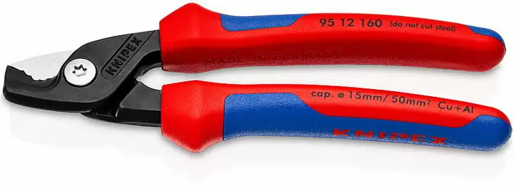 Kaapelipihdit stepcut d15 mm/50 mm2 muovikahvat, knipex - Vaijeri- ja kaapelileikkurit - 503-9512160KNI - 1