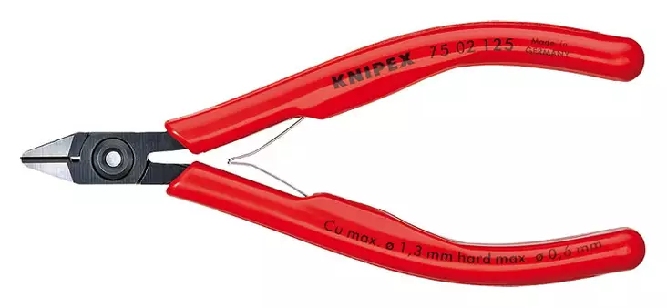 Sähk. sivuleikkurit 125 mm d1.3 mm jousella, knipex - Sivuleikkurit - 503-7502125KNI - 1