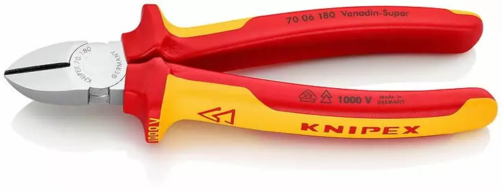 Sivuleikkurit vde 180mm, knipex - VDE-jännitesuojatut työkalut - 503-7006180KNI - 1
