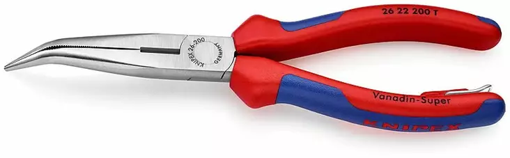 Snipe nose side cutting pliers angled 200 mm, multi grips- t, knipex - Kärkipihdit - 503-2622200TKNI - 1
