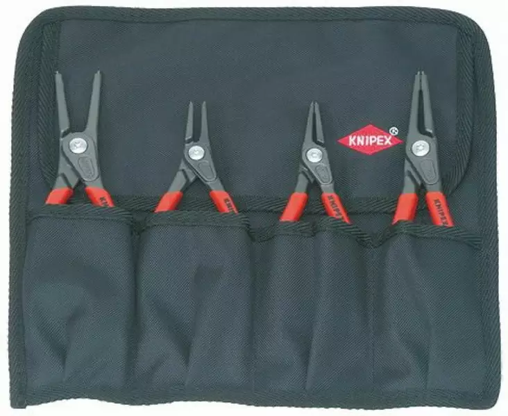 Stopper-lukkorengaspih4 osaa pussissa pienet kovametallipäät, knipex - Lukkorengaspihdit - 503-001957KNI - 1