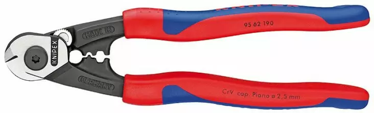 Vaijeripihdit 190 mm enint. d7 mm comfort kahvat, knipex - Vaijeri- ja kaapelileikkurit - 503-9562190KNI - 1