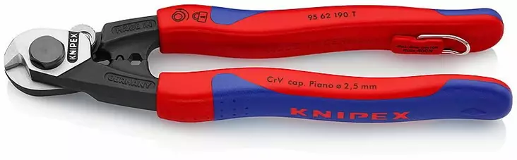 Wire rope cutter 190mm up to d7mm t, knipex - Vaijeri- ja kaapelileikkurit - 503-9562190TKNI - 1