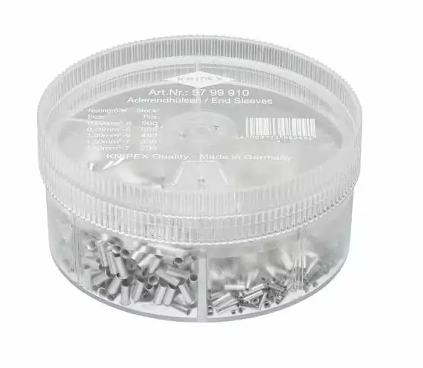 With 1900 non-insulated wire ferrules 5 x wire ferrule sets, knipex - Johtoliitinpihdit ja puristinpihdit - 503-9799910KNI - 1
