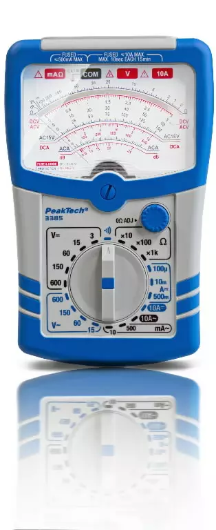 Analog multimeter, p 3385, 600v ac/dc, 10a ac/dc, cat iii, peaktech - Yleismittarit - 503-P3385PEAK - 1