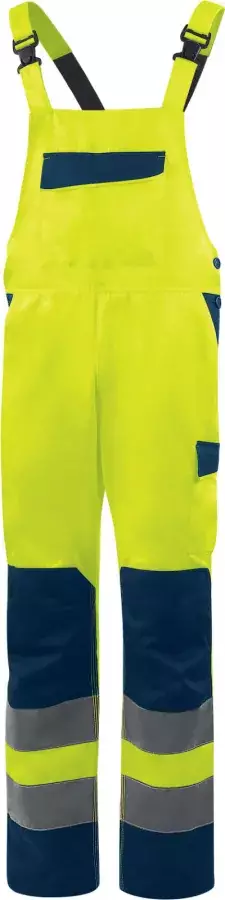 Working dungarees M1SA2 hi-vis CL2, yellow/dark blue S, Delta Plus - Hi-Vis haalarit - 503-M1SA2HVJAPTDEL - 1