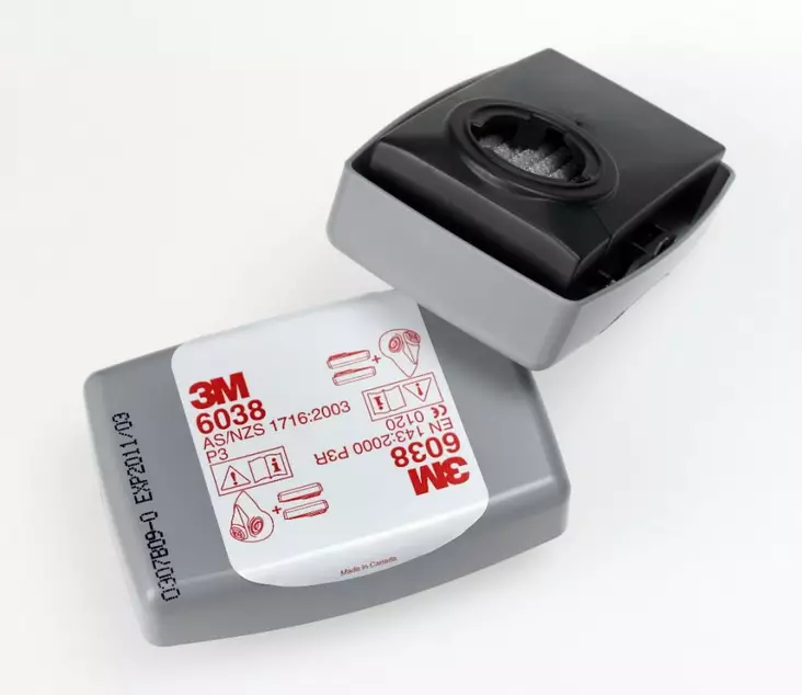 3M 6038 hiukkassuodatin P3 R - Uudelleenkäytettävät hengityssuojaimet - 503-T60383M - 1