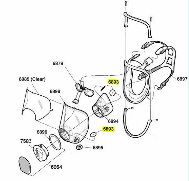 3M 6893 sisäänhengitysventtiili - Uudelleenkäytettävät hengityssuojaimet - 503-T68933M - 1