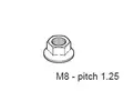 Nut, flange 8, echo - Tarvikevaraosat-503 - 503-V265000200ECHO - 2