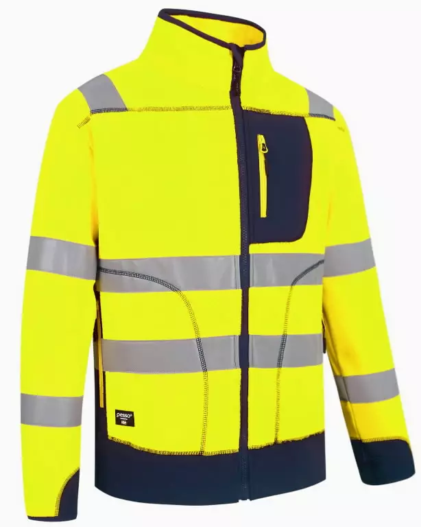 Fleecetakki fl02 huomioväri cl2, keltainen/ tummansininen s, pesso - Hi-Vis Fleecetakit, puserot ja hupparit - 503-FL02G-SPESSO - 1
