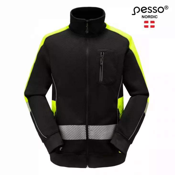 Huomiocollegepaita fl06, musta/keltainen xl, pesso - Hi-Vis Fleecetakit, puserot ja hupparit - 503-FL06-B-XLPESSO - 1
