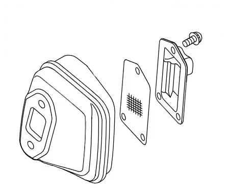 Muffler asy cs-355, echo - Tarvikevaraosat-503 - 503-P021041790ECHO - 1