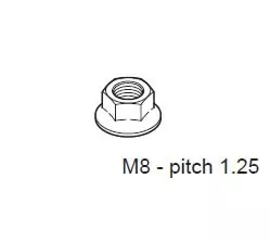 Nut, flange 8, echo - Tarvikevaraosat-503 - 503-V265000200ECHO - 1
