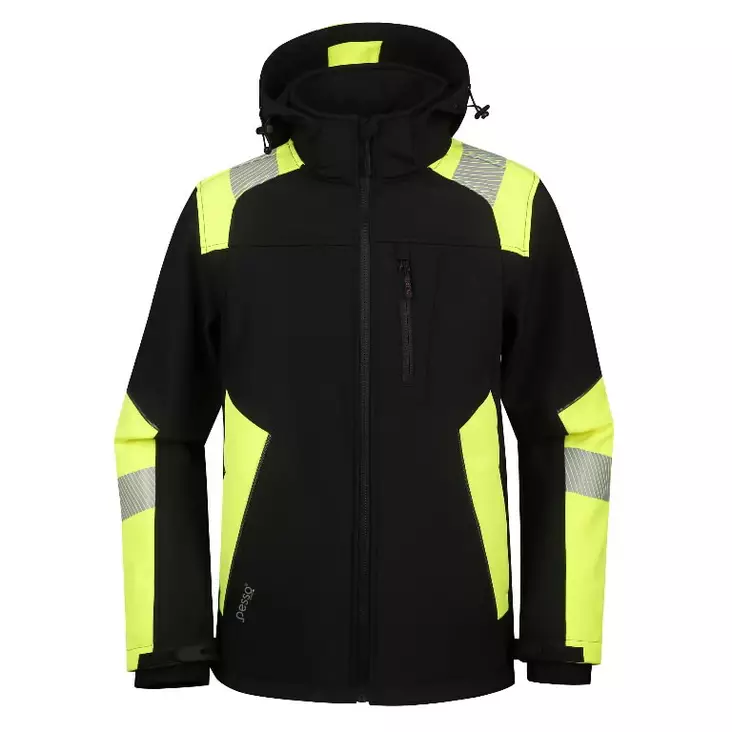 Softshell-takki astra, huomioväri, musta/keltainen m, pesso - Softshell takit ja housut - 503-ASTRA-MPESSO - 1