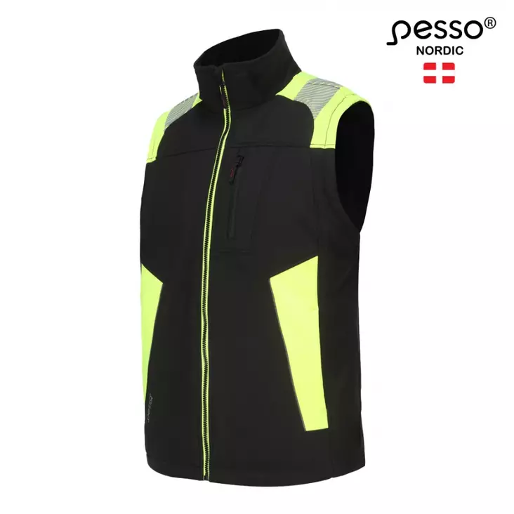 Softshell vest vesta, black/yellow 2xl, pesso - Softshell takit ja housut - 503-VESTA-2XLPESSO - 1