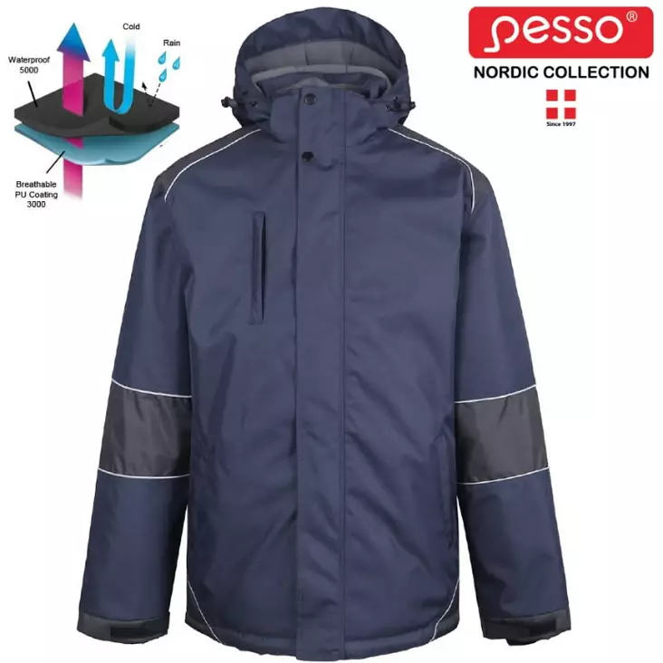 Talvitakki arvika, vedenpitävä, tummansininen l, pesso - Talvityötakit - 503-ARVIKA-LPESSO - 1