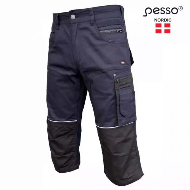 Työhousut 3/4 kb215m, stretch, tummansininen c50, pesso - Työshortsit - 503-KB215M-50PESSO - 1