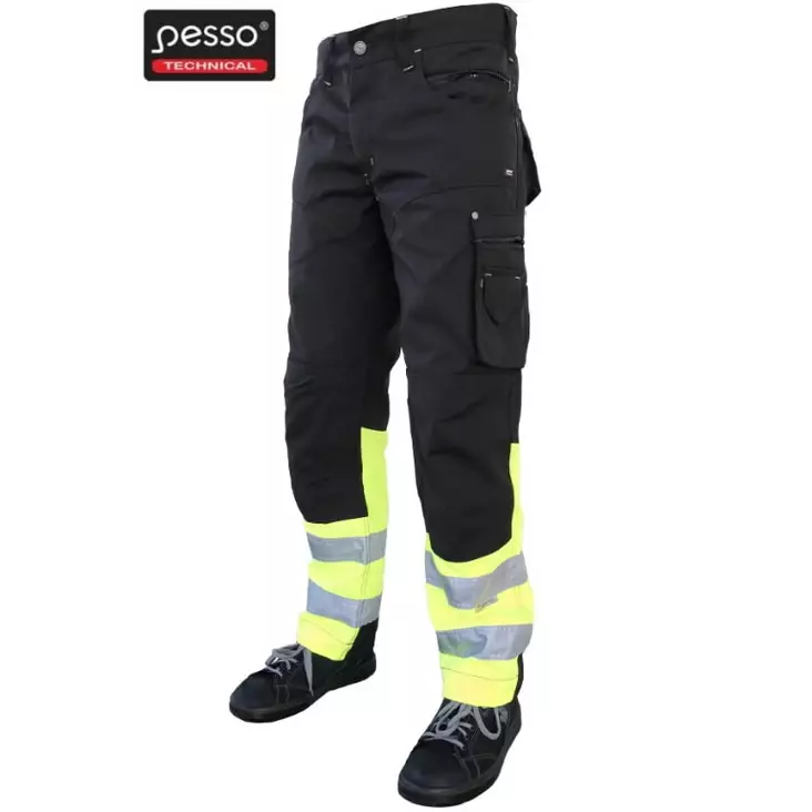 Työhousut kdcjg huomioväri, musta/keltainen c54, pesso - Hi-Vis työhousut - 503-KDCJG-54PESSO - 1