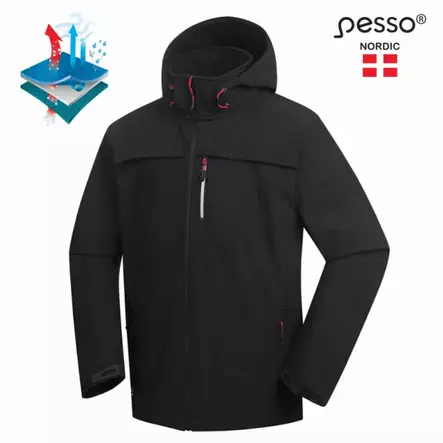 Softshell-takki hupulla atlanta, musta 2xl, pesso - Softshell takit ja housut - 503-ATLANTA-B-2XLP - 1