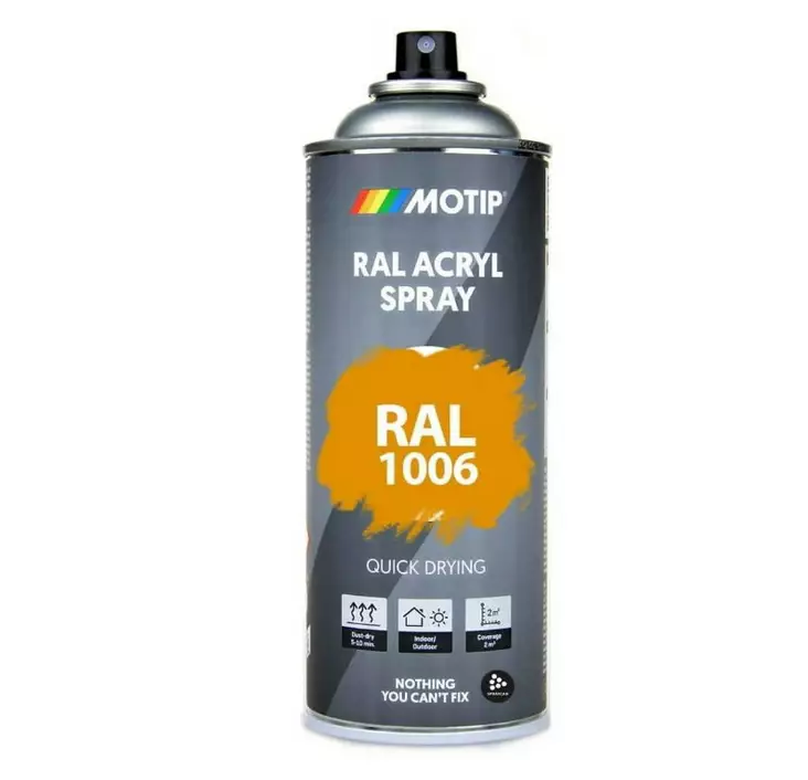 Maali, akryyli keltainen, ral 1006 400ml, motip - Pintamaalit - 503-07075MOTIP - 1