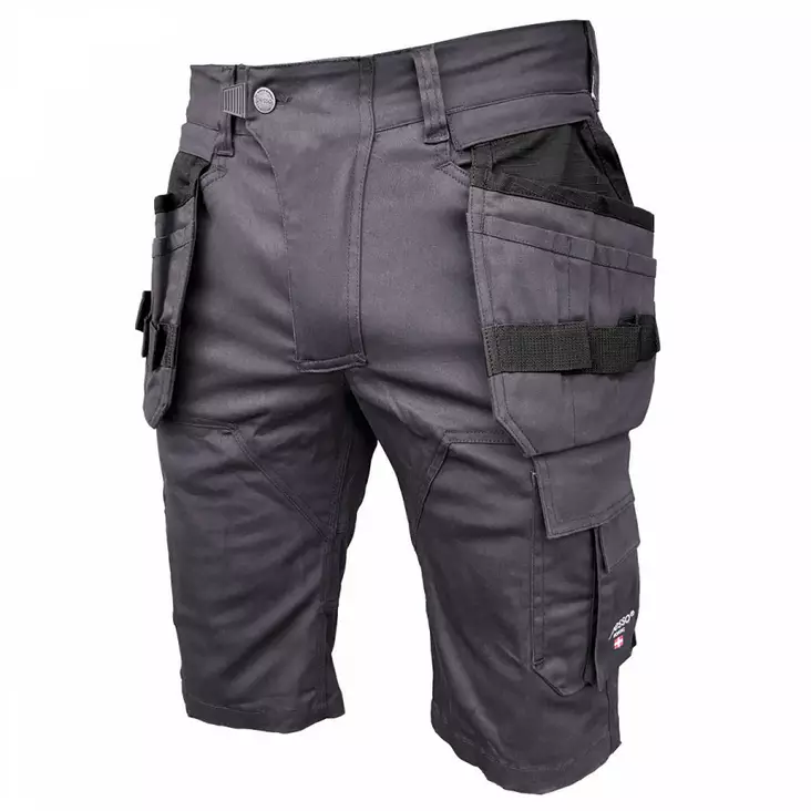 Shorts with holsterpockets, stretch, dark grey c56, pesso - Työshortsit - 503-KSSTRETCHPC56P - 1