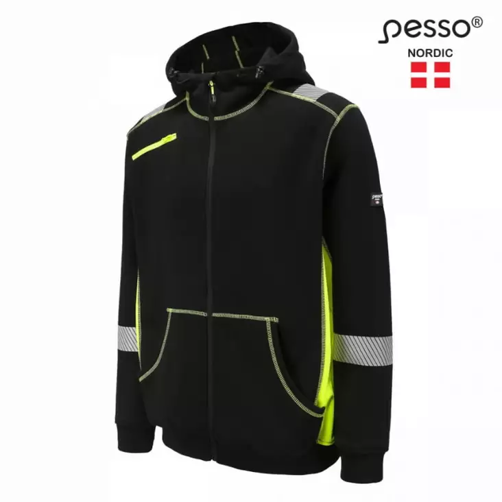 Huppari jersey_hv huomioväri, musta/keltainen l, pesso - Hi-Vis Fleecetakit, puserot ja hupparit - 503-JERSEY-HV-LPES - 1