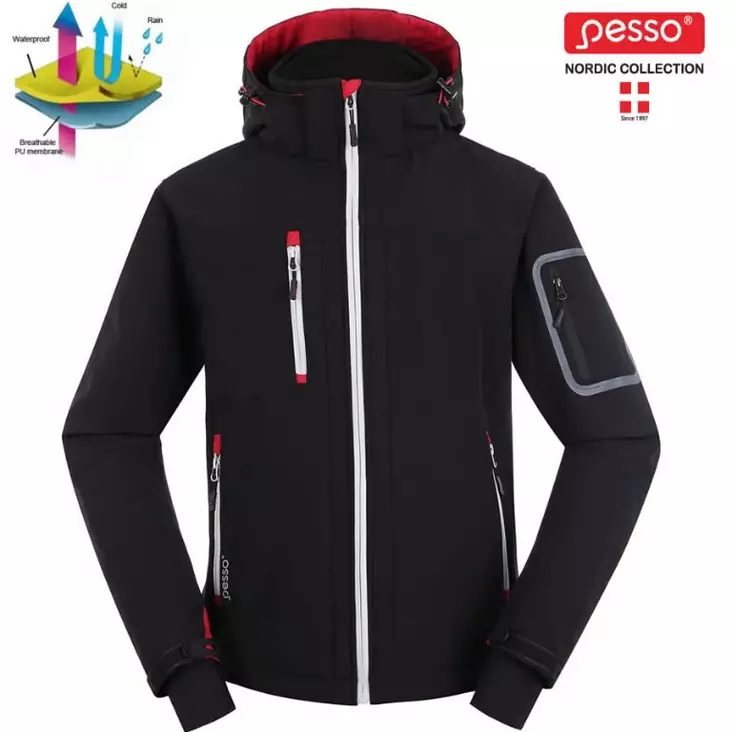 Softshell-takki acropolis musta m, pesso - Softshell takit ja housut - 503-ACROPOLISMPESS - 1