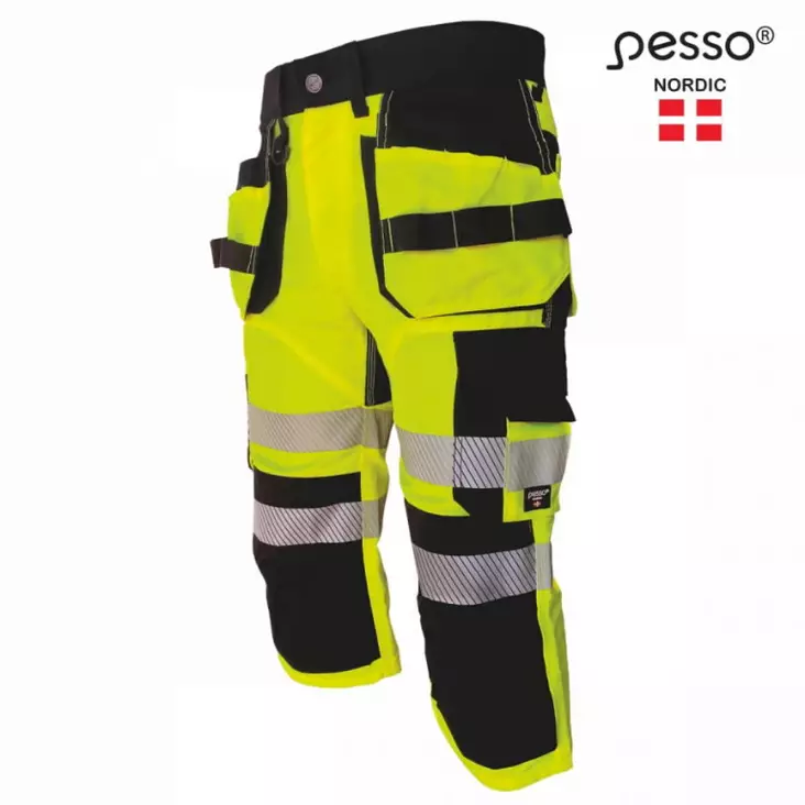 Työhousut 3/4 riipputaskuilla uranus flexpro huomioväri cl1, c54, pesso - Hi-Vis työshortsit - 503-KB135G-C54PESS - 1
