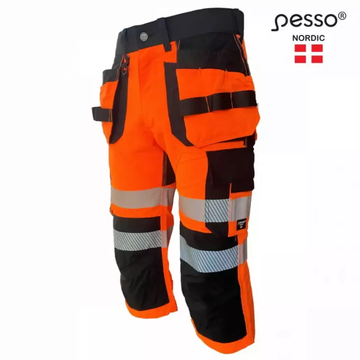Työhousut 3/4 riipputaskuilla uranus flexpro huomioväri cl1, c54, pesso - Hi-Vis työshortsit - 503-KB135OR-C54PES - 1