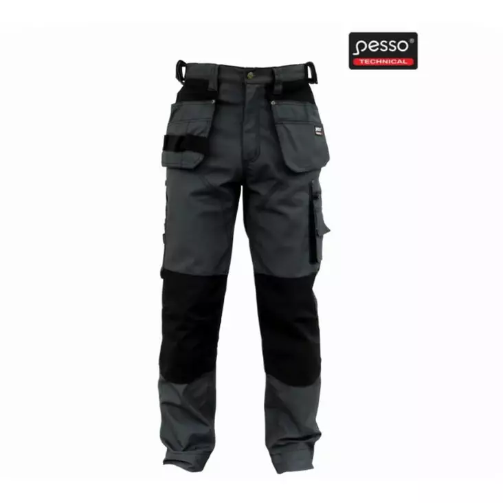Työhousut riipputaskuilla kdp110p, harmaa/musta c52, pesso - Työhousut - 503-KDP110P-C52PES - 1