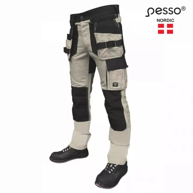 Työhousut riipputaskuilla uranus flexpro, beige c56, pesso - Työhousut - 503-KD135BZ-C56PES - 1
