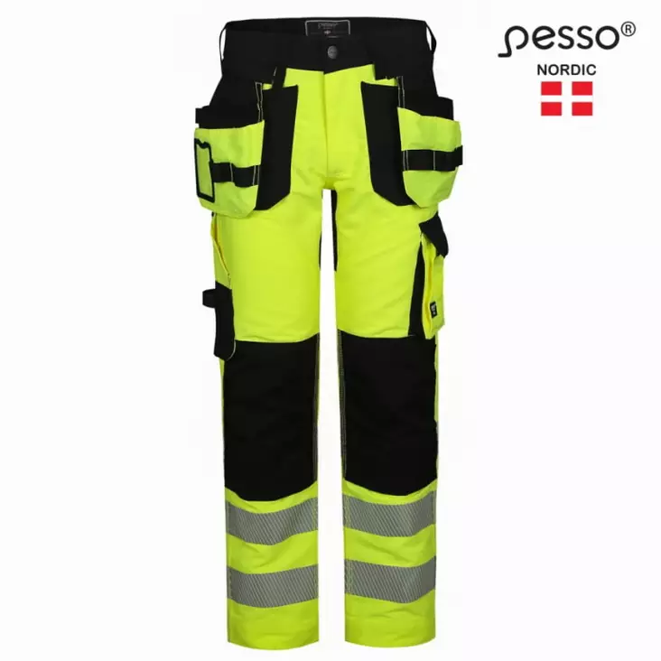 Työhousut riipputaskuilla uranus flexpro huomioväri cl2, kel c44, pesso - Hi-Vis työhousut - 503-KD135G-C44PESS - 1