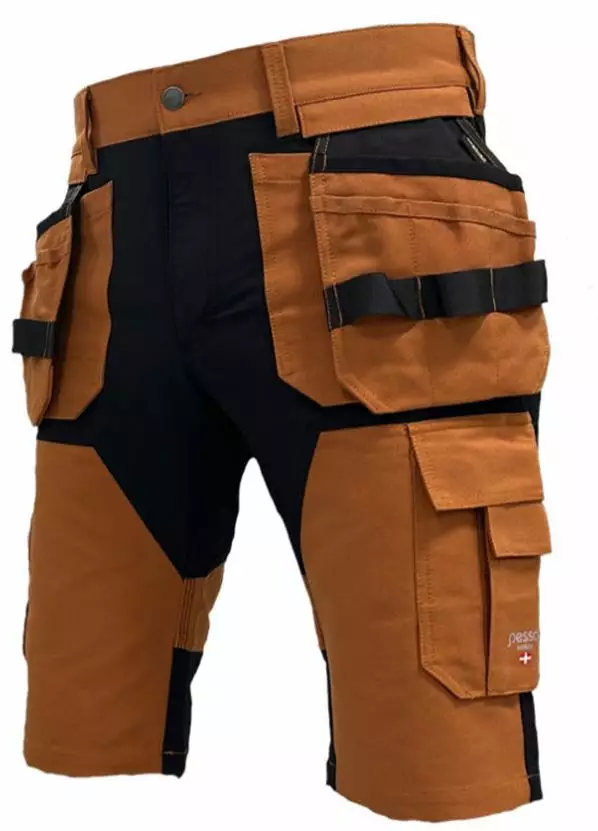 Työshortsit titan flexpro riipputaskuilla, stretch, ruskea c58, pesso - Työshortsit - 503-KB125BR-C58PES - 1