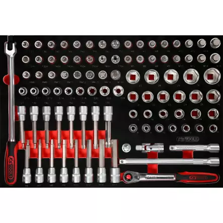 1/2” hylsyavainsarja vaahtomuovisisäkkeessä, 95-os, ks tools - Työkalut työkaluvaunuihin - 503-811-0095KST - 1