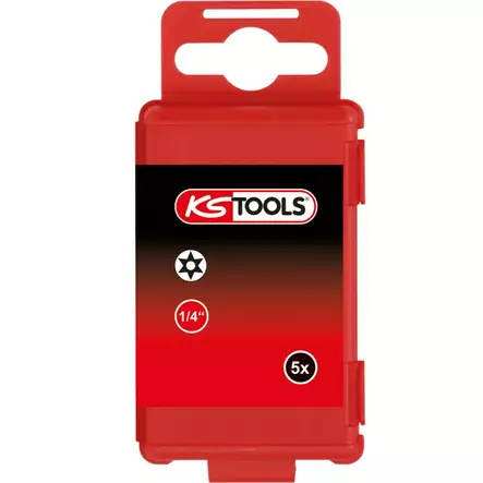 1/4´´ kärki, torx, 75 mm, tb30, reikä, 5 kpl pakkaus, ks tools - Ruuvauskärjet - 503-918-3676KST - 1