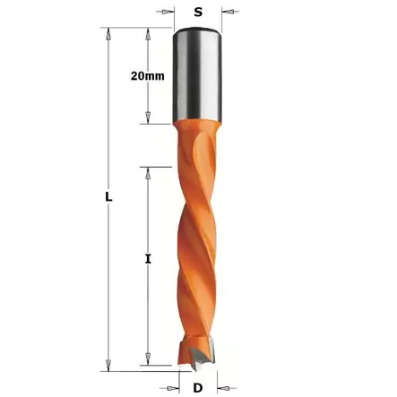 Dowel drill tct d=12 x43x70 s=10x20 lh, cmt - Puunporaus - 503-309-120-12CMT - 1
