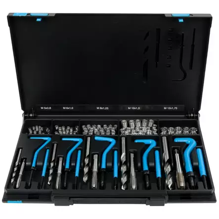 Nirostahl-kierteenkorjaussarja, m5–m12, 130-os, ks tools - Kierteenkorjaussarjat ja irtokierteet - 503-150-6150KST - 1