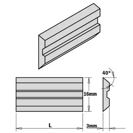 Planer and jointer knives 310x16x3 centrolock hps 2pcs, cmt - Höylänterät - 503-795-310-16CMT - 1