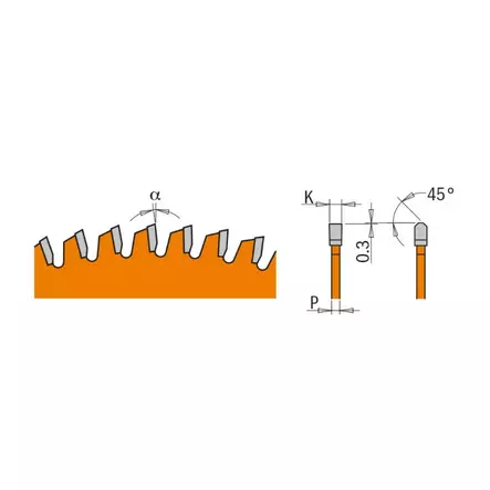 Saw blade non-ferrous metal industrial line hw 225x2,8/2,2x30mm z64 a=-6° b=tcg, cmt - Pyörösahanterät metallille - 503-296-225-64MCMT - 2