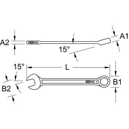 Xl -kiintolenkkiavain taivutettu, 8 mm, ks tools - Lenkki- ja kiintolenkkiavaimet - 503-517-1508KST - 2