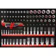 1/4'' + 3/8'' + 1/2'' socket spanner set in foam insert, 99, ks tools - Hylsysarjat - 503-811-0099KST - 1
